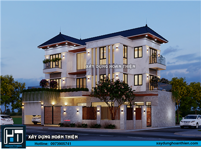 Mẫu thiết kế biệt thự hiện đại 3 tầng diện tích 16x15m tại Uông Bí, Quảng Ninh
